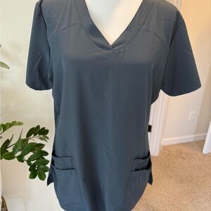 Barco Uniforms Charcoal V-Neck Short Sleeve Top